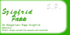 szigfrid papp business card